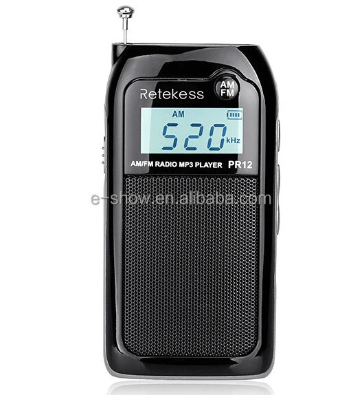 Pocket FM AM Digital Tuning retro Radio Receiver MP3 player Retekess PR12