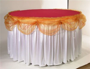 Polyester Fancy Dinner Hotel Fancy Tulle Table Skirt