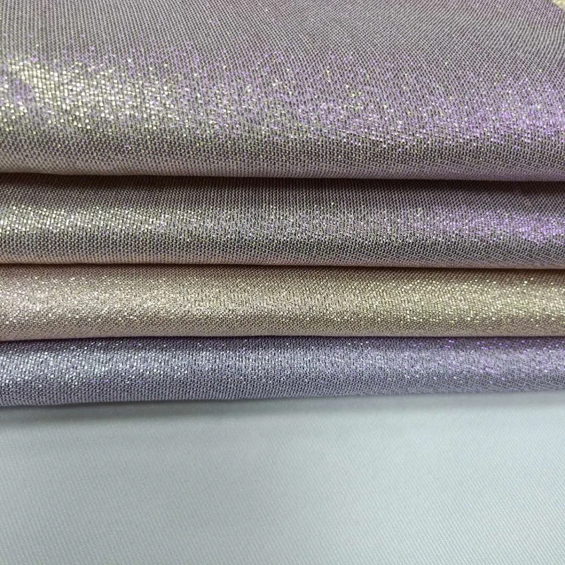 Polyester Gold Sliver Thread Metallic Shiny Yarn Luxury Woven Fabric For Evening Dress
