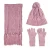 Import Pom Pom Beanie Hat Touch Screen Gloves Long Scarf Soft Warm Thick Cable Knit Women Scarf Gloves Hat Set from China