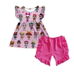 Popular wholesale quality childrens wear prints including Mickey Mouse and other patterns designed spring girl suit