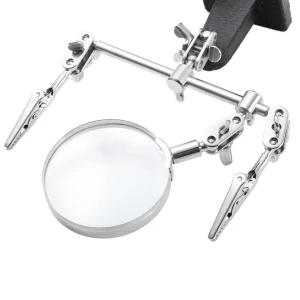 Precise Angle design Helping Hand Magnifier Glass 2 Alligator Clamps Loupe Jewelry Watch Repair Tool