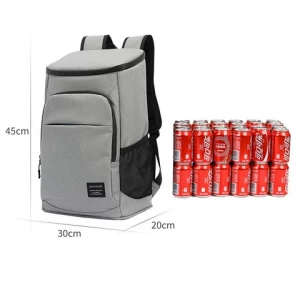 Private Label Multifunction Insulated School Sports Customizable Gray Canvas Cooler Backpack for 2 Person