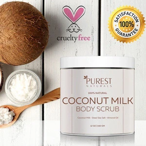 Private label wholesale natural moisturizing coconut scrub organic deep cleansing coconut body scrub