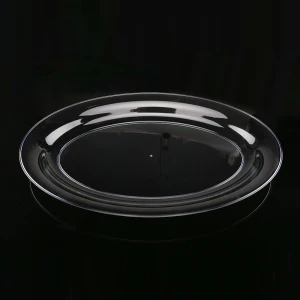 Professional factory wholesale clear transparent round ps plastic food disposable serving tray