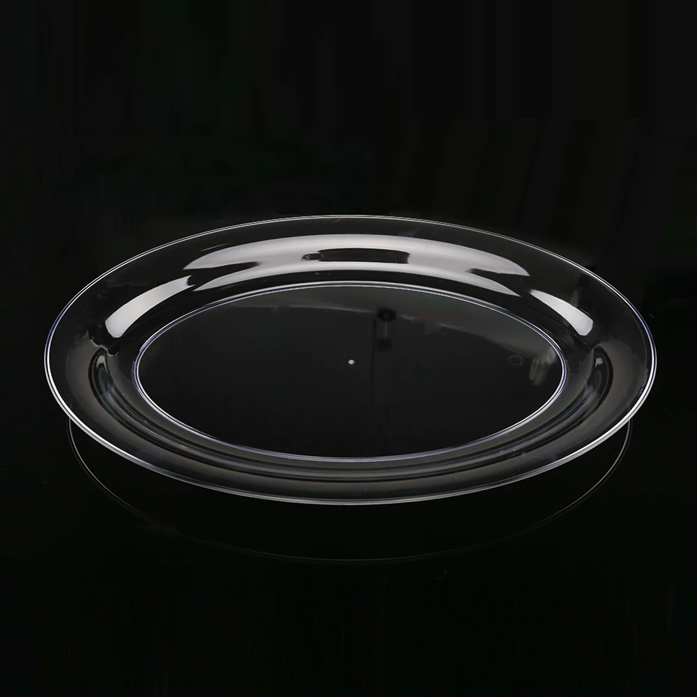 Professional factory wholesale clear transparent round ps plastic food disposable serving tray