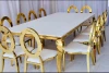 Promotion price Hotel Event Gold Rectangle Stainless Steel Dining Table