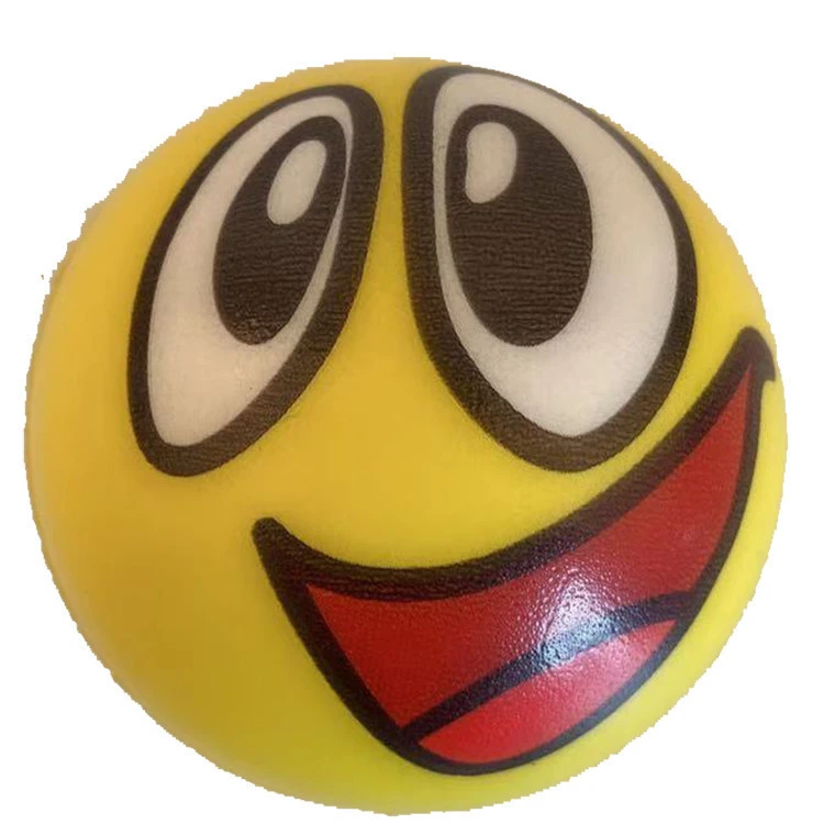 Promotional custom toy  squeeze smile PU stress ball, manufacturer wholesale anti stress ball, logo printing PU foam ball