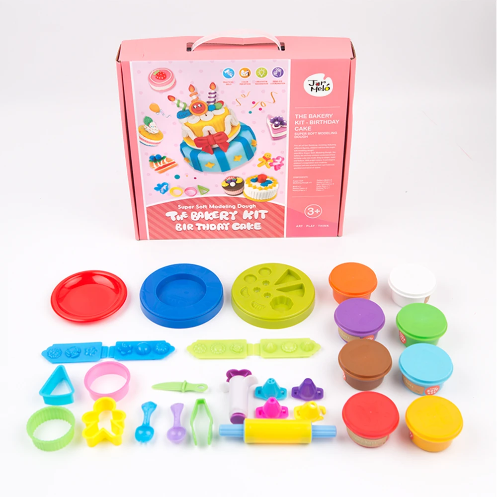 Promotional Non Toxic Eco-friendly Plasticine Toy Playdough Tools Set Modeling Play Dough Clay Tool Kit