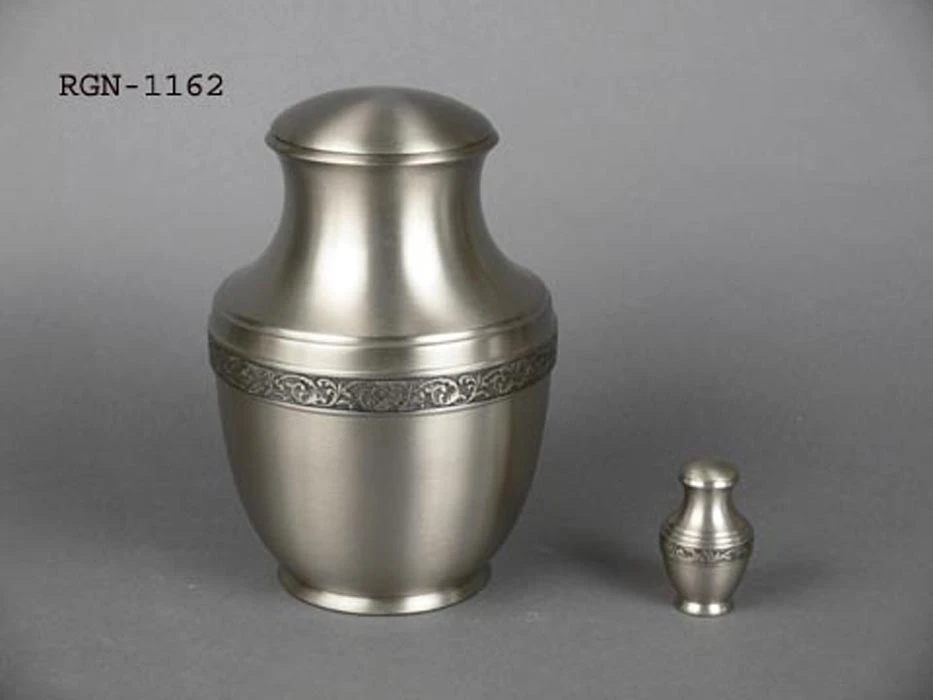 Pweter Engrave Brass cremation urn  Funeral urns Adult urns