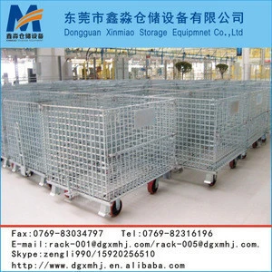 Q235 cold-rolled steel folding and stacking heavy duty wire mesh container