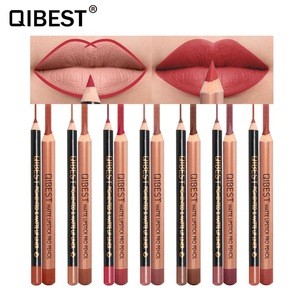 QIBEST Full-Coverage Color Private  Label Lipstick Pencil And Brown Lip liner