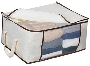 QJMAX Thick Oxford Clothing Organizer Storage Bag With Clear Window