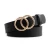 Import Quality PU Leather Material, Elegant Designer Vntage Gold Double O-ring Buckle Women Leather Belt/ from China