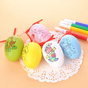 QY Handmade Cartoon Painted Painted Eggshell Toys Kids & Educational Crafts Handmade DIY Easter Eggs