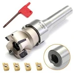 R8 FMB22 7/16-20 UNF Shank Face End Mill Arbor and 400R 50MM CNC End Milling Shell Cutter with 4Pcs APMT1604 Carbide Inserts and