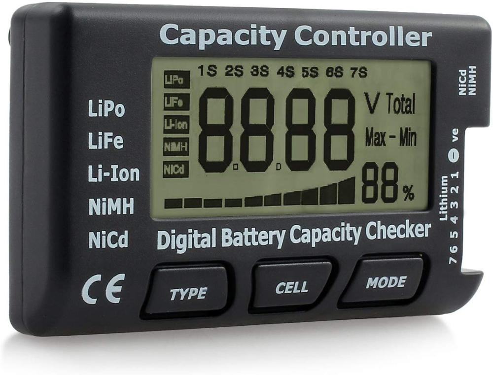 RC Digital Capacity Tester Battery Checker Controller LCD for LiPo LiFe Li-ion NiMH Nicd
