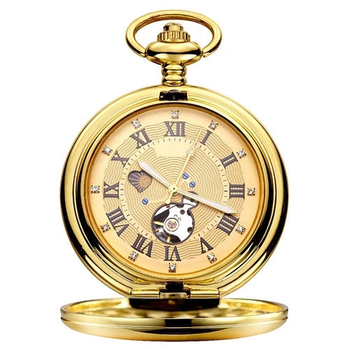 ready to ship Stainless Steel automatic vintage pocket watch