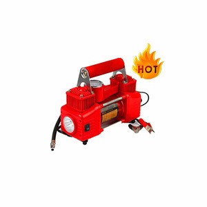 Red color Portable double cylinder air compressor for sales 12v car tire inflators  BS-8001R