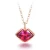 Import Red Lips Rose Gold Romantic Pendant Charm Necklace for Women Red Zircon Chain Costumes Accessories Valentine&#39;s Day Gift from China
