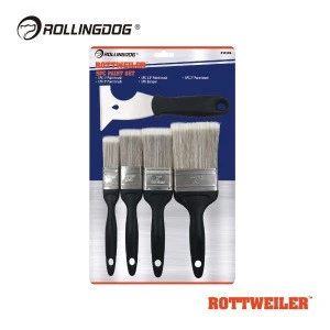 ROLLINGDOG 5PC Fine Wall Paint Brush And Scraper Paint Tool Set