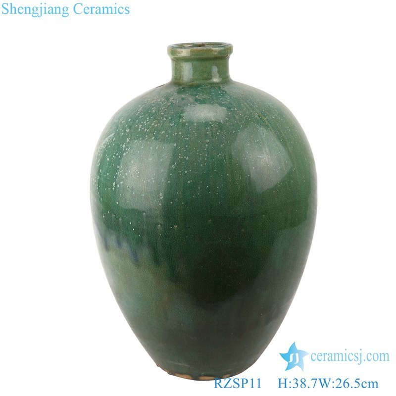 Rzsp11/12/13/14/15/16 Chinese Green Color Changing Ceramic Planter Vase