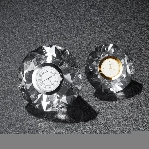 S-ZB001 Cheap Gift Crystal Diamond Shape Clock Wedding Gift Diamond Clock Different Design  Business Gift Desk Clock