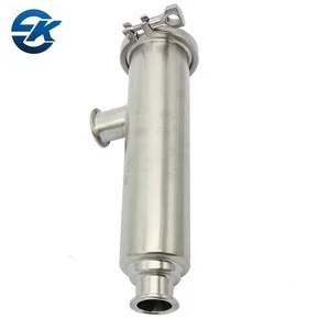 Sanitary stainless steel SS304 clamped Angle Type Filter for food grade fluid equipment