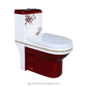 Sanitary ware flower red color ceramic toilet bowl