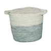 Seagrass Laundry Hamper with Liner - Round Clothes Bin with Lid - Organize Laundry - Cut-Out Handles for Easy Tran