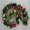 Senmasine 5ft Green Blue Orange Plastic Baubles Hanging Party Holiday Decoration Christmas Ornaments Ball Garlands