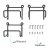 Import Set Of 3 Wall Mounted Metal Black Towel Rack Bathroom from China