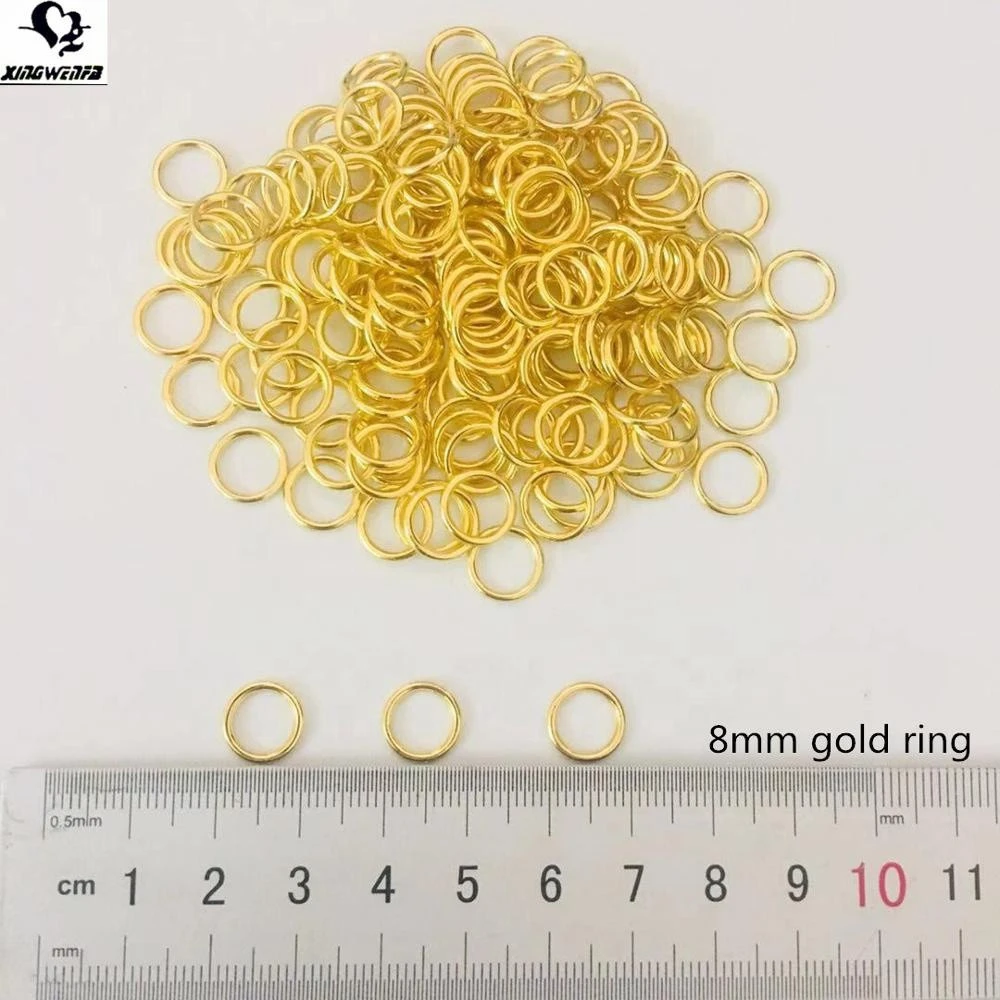 SGS good quality 8mm Underwear accessories Gold zinc alloy bra strap adjuster bra gold ring