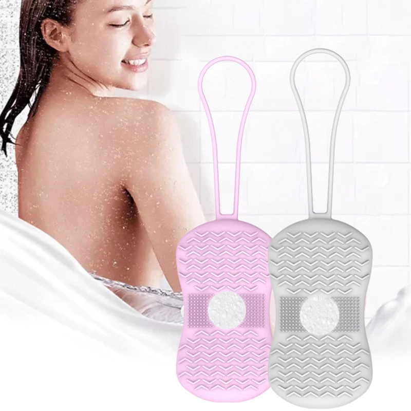 Silicone Double Sided Shower Body Exfoliating Belts Bath Brush For Men And Women