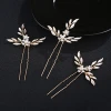 Simple alloy leaf hair band hair fork set pearl rhinestone bridal tiara hair accessories HS-J4650 HS-J4694