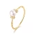 Import Simple Design Gold Jewellery Finger Rings Fine Gold Pearl Stack Ring from China