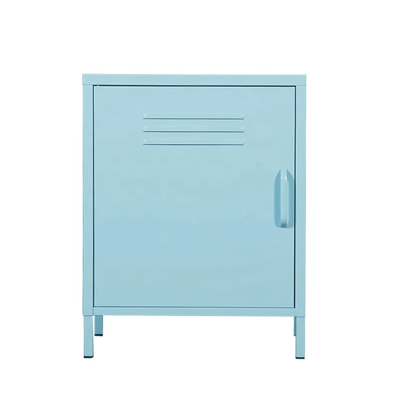 Simple modern design single door bedroom steel bedside cabinet sitting room steel short cabinet metal locker