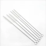 Simple Nylon Bristle Wire Metal Stainless Steel Straw Cleaning Brush for Bar Accessories