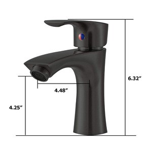 Single handle brass water tap bathroom pull matte black basin faucet