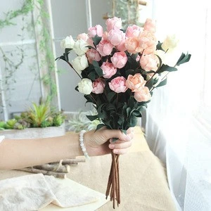 Single Silk Wedding Decoration Dried Artificial Rose Flower
