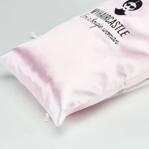 Sinicline Black and Pink Color Custom Logo Printed Drawstring Bag Lingerie Bag
