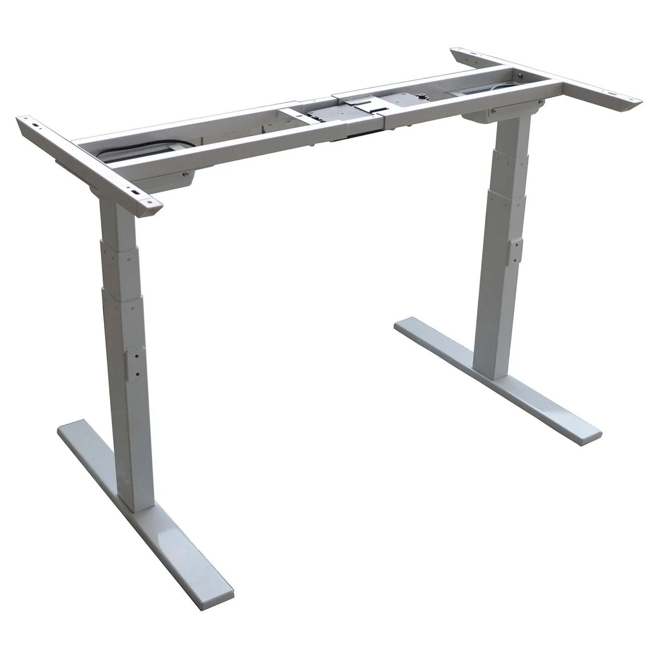 sit stand adjustable desk frame with electric lifting column with dual synchronous motor motorized metal adjustable desk legs