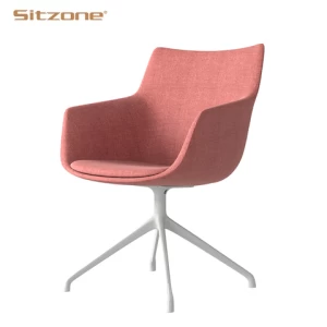 Sitzone design modern fabric upholstery swivel leisure dining chair with arms