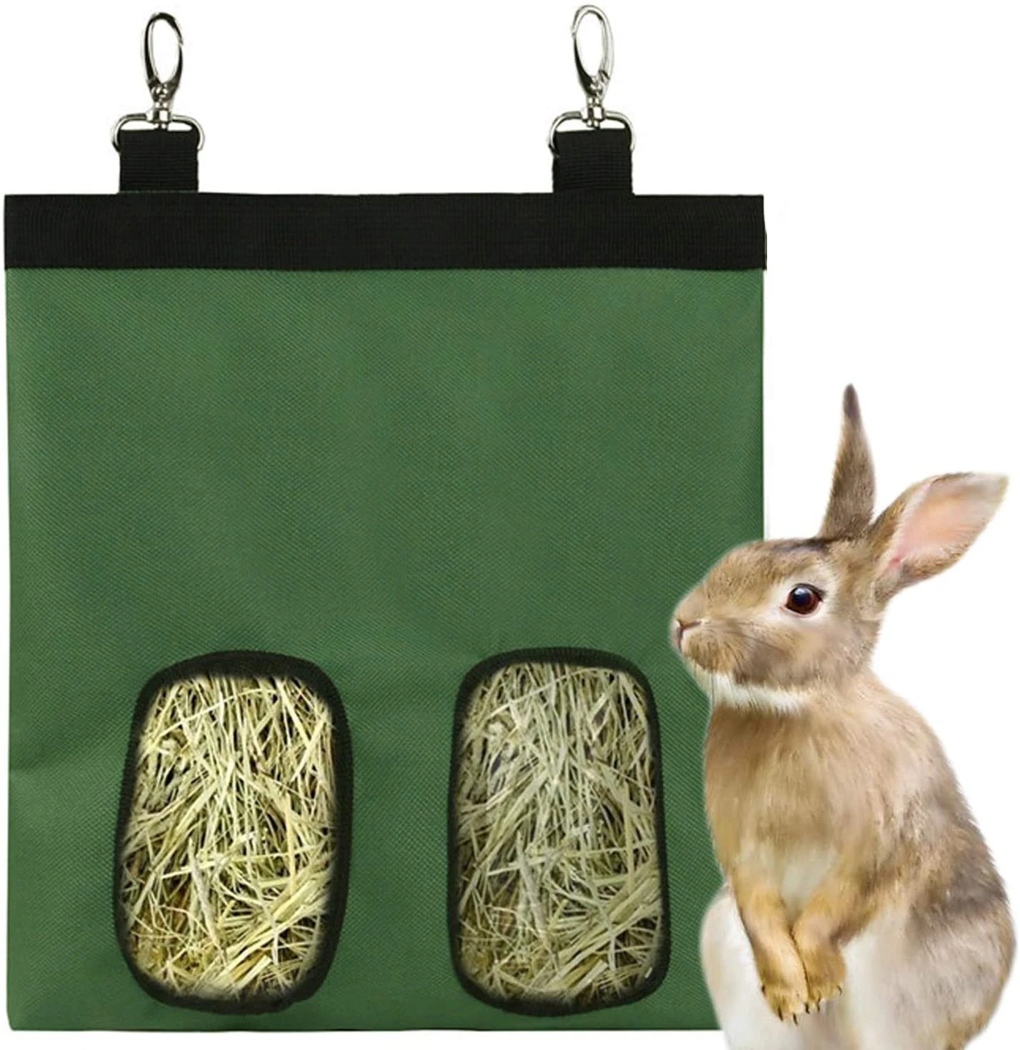 Small Animals Rabbit Bunny Chinchilla Hay Bag for Guinea Pig, Hanging Feeder Hamster Food Sack Holder