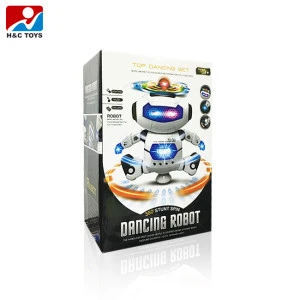 Smart electric 360 degree stunt spin light and music dancing toy robot HC467169