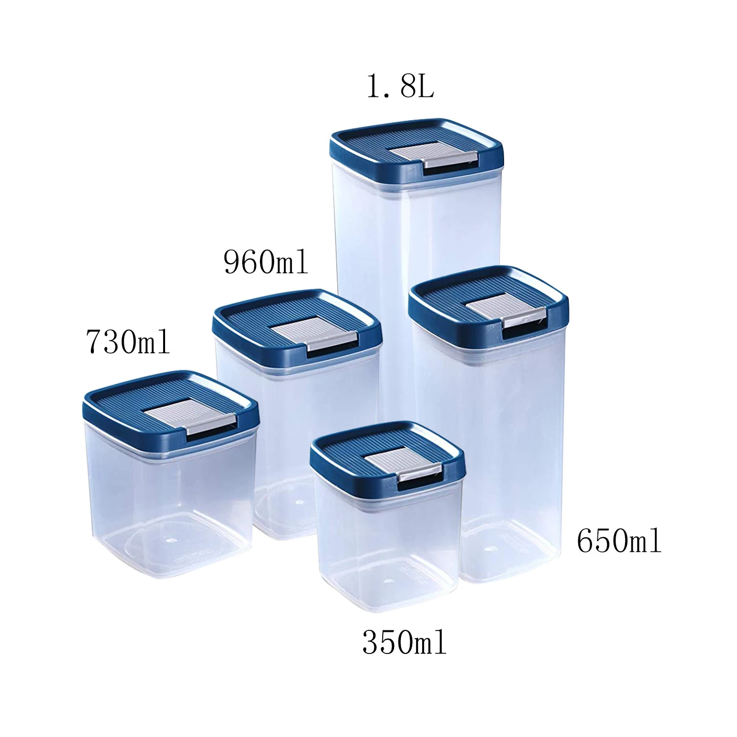 Space Saver Kitchen Pantry Organization Airtight Food Storage Containers Set Cereal and Dry Food Plastic clear kitchen food box