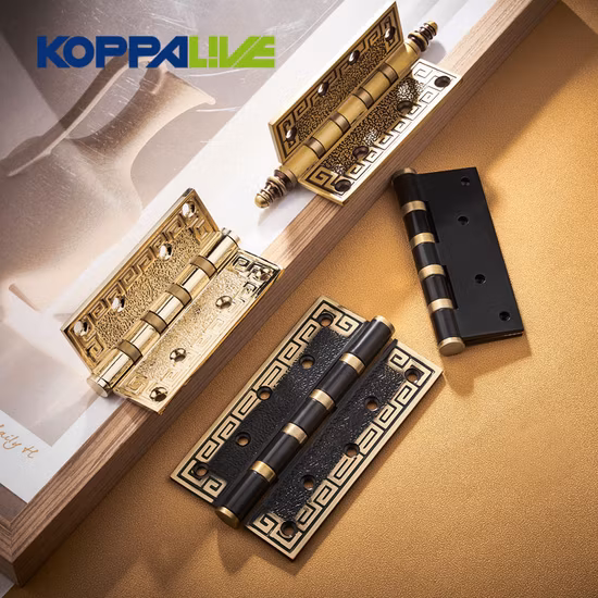 Koppalive 5 Inch Brass Interior Spring Door Hinge Flush Hinges for Door