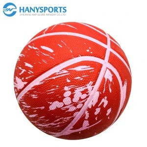 Splashing Ink design rubber basketball size 7 for kids