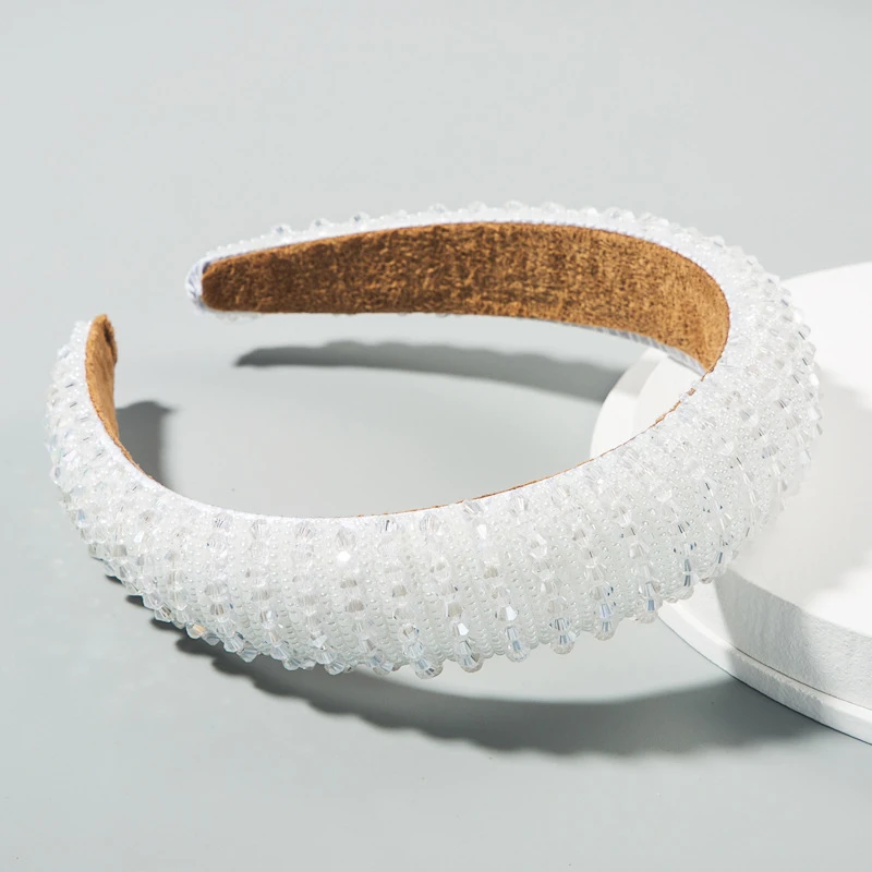 Sponge headband simple wide-sided fashion handmade beaded headband hair accessories  hair accessories