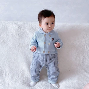 Spring Kids Boutique Outfits Fashion Cotton Full Sleeve Clothes Baby Cotton Clothes Clothing Bag Custom Pullover Set Unisex OEM